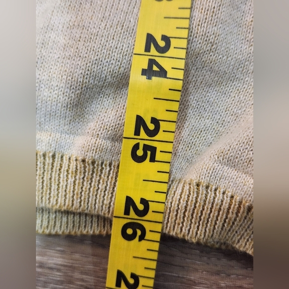 Billy Reid Soft Yellow Elbow Patch Crew Neck Long Sleeve Sweater Size Medium - Picture 4 of 8